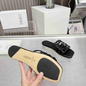 B8118180 Sola de borracha (sola de couro genuíno 3370220) Loewe Loewe chinelos casuais com strass 35-43 tamanho 8