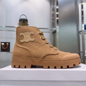 BOTA CELINE DE COURO COM LONA